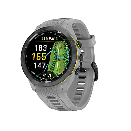 Garmin Approach S70 Golf Smartwatch With 42 mm Case And Ceramic Bezel, Gray/Black