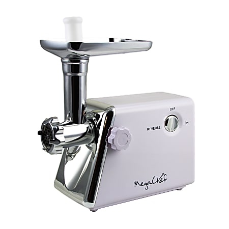 MegaChef 1200 W Ultra Powerful Automatic Meat Grinder, White