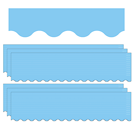Teacher Created Resources Scalloped Border Trim Packs, 35’, Light Blue, Set Of 6 Packs