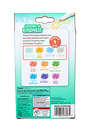 Crayola Colors of Kindness Washable Markers Fine Line Assorted Colors ...