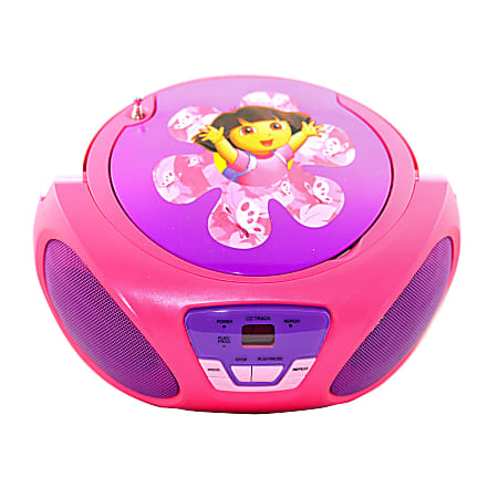 Sakar Dora the Explorer 99576830M CD Boombox, 8.25"H x 9"W x 5"D, Pink