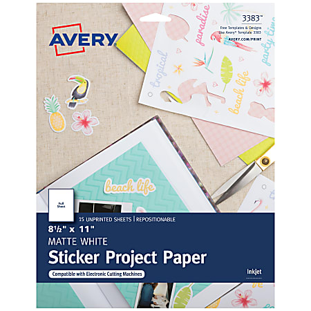 Printable Vinyl Sticker Paper Laser Glossy 15 sheets