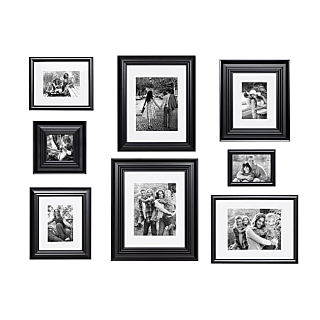 Uniek Kate And Laurel Odessa Gallery Wall Frame Set, 6-5/16” x 6-1/2”, Black, Set Of 8