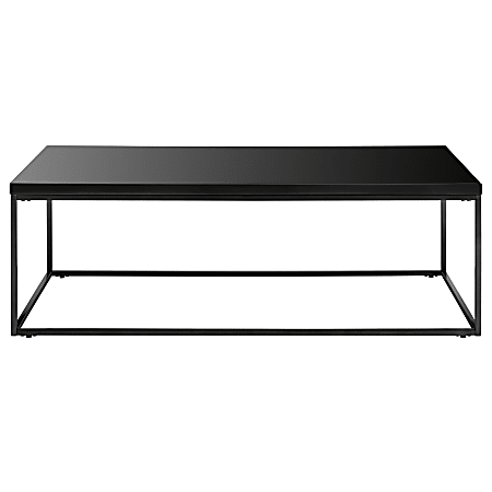 Eurostyle Teresa Rectangle Coffee Table, 15-1/2”H x 47”W x 23-1/2”D, Matte Black/High Gloss Black