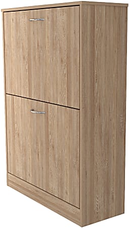 Inval 26"W Shoe Storage Cabinet, Amaretto Oak