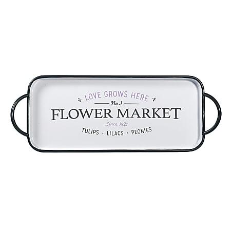 Amscan Spring Flower Market Metal Tray, 23-1/4" x 8-1/2", Multicolor