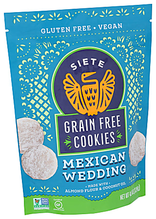 Siete Family Foods Grain-Free Mexican Cookies, Wedding, 4.5 Oz, Total Qty 10