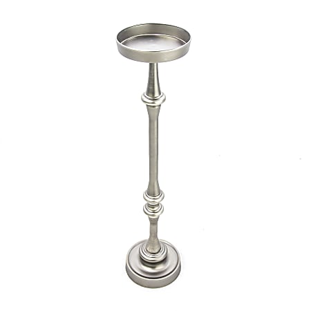 New Ridge Home Goods Martini Side Table, 26"H x 5-3/4"W x 5-3/4"D, Brushed Silver