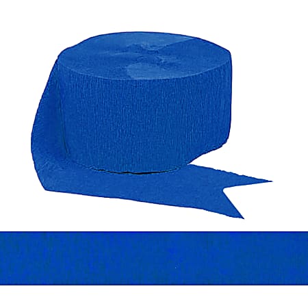 Amscan Go Brightly Crepe Paper Streamer, 5-5/16" x 972", Royal Blue