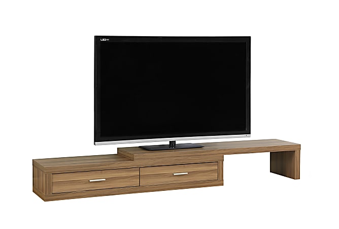 Monarch Specialties MDF Expandable TV Stand For 60" - 95" Flat-Panel TVs, Walnut