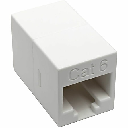 Tripp Lite Cat6 Straight-Through Modular Compact In-Line Coupler (RJ45 F/F), White, TAA - Network coupler - N234001WH