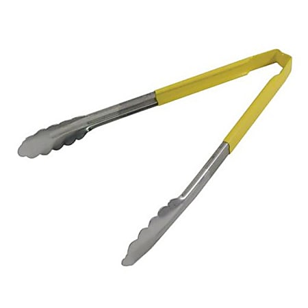Vollrath 12" Tongs With Antimicrobial Protection, Yellow