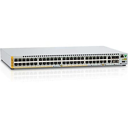 Allied Telesis AT-x310-50FT Layer 3 Switch - 48 Ports - Manageable - Fast Ethernet, Gigabit Ethernet - 10/100Base-TX, 1000Base-X, 10/100/1000Base-TX - 3 Layer Supported - 2 SFP Slots - Twisted Pair, Optical Fiber - 1U High - Rack-mountable