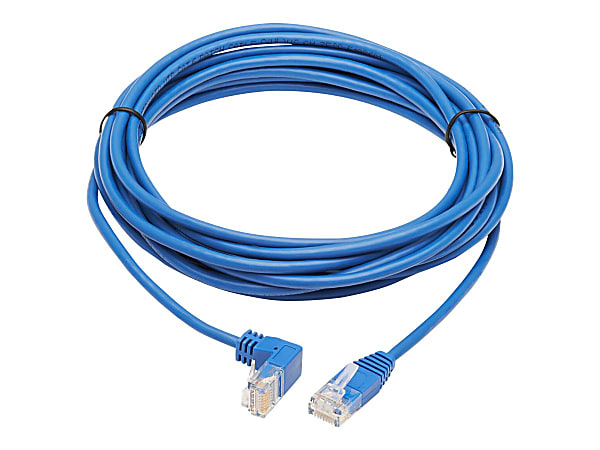 Tripp Lite Cat6 Ethernet Cable Down Right Angled Slim Molded M/M Blue 20ft - - 28 AWG - Blue