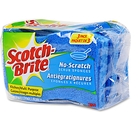 Scotch-Brite Scrub Sponges, Zero Scratch, Blue, 24 Count 