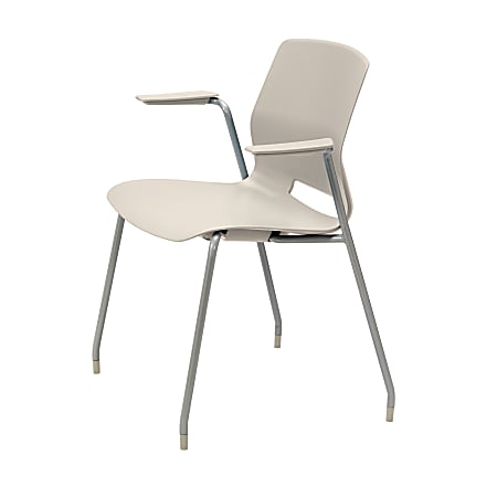 KFI Studios Imme Stack Chair With Arms, Moonbeam/Silver