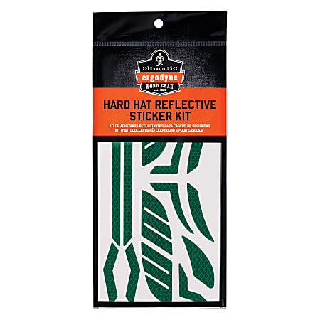 Ergodyne Skullerz 8961 Reflective Hard Hat & Safety Helmet Sticker Kit, Green