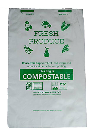 StalkMarket Produce Bags, 15" x 17", Transparent, 300 Bags Per Roll, Case Of 4 Rolls