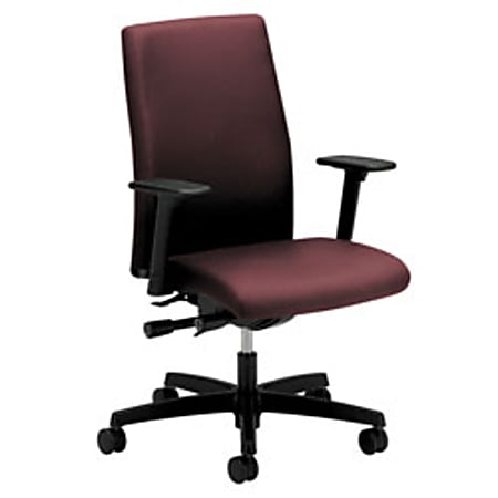HON® Ignition™ Mid-Back Chair, 45 1/2"H x 27 1/2"W x 27"D, Wine/Black