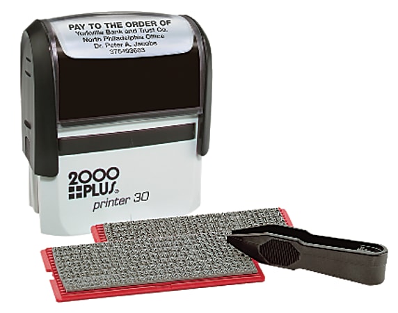 Cosco 2000PLUS Self-Inking Print Kit, 1 7/8" x 3/4" Impression, Black