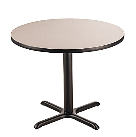 National Public Seating Café Table, 30"H x 36"W x 36"D, Gray Nebula/Black