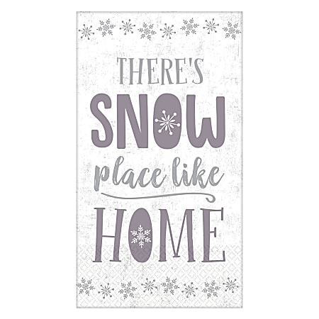 Amscan Christmas Snow Place Like Home 2-Ply Napkins, 7-3/4" x 4-1/2", 36 Napkins Per Pack, Set Of 2 Packs