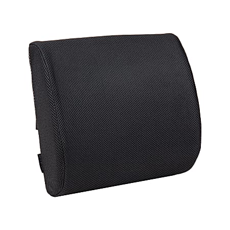 Mind Reader Harmony Collection Ergonomic Lower Back Cushion Memory Foam  Support Fabric Mesh Surface, 4-1/4H x 13W x 12-1/2D, Black