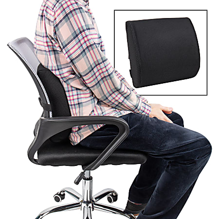Seat Cushion & Lumbar Support Pillow: Memory Foam Chair Pad Back