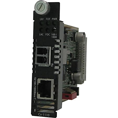 Perle CM-1110-S2LC10 Gigabit Ethernet Media Converter - 1 x Network (RJ-45) - 1 x LC Ports - DuplexLC Port - 10/100/1000Base-T, 1000Base-LX - Internal