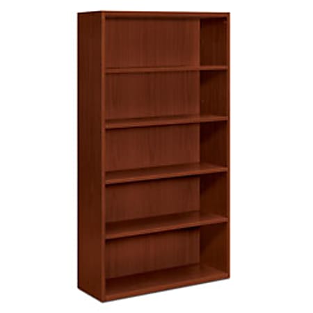 HON® Arrive 5-Shelf Bookcase, 29 1/2"H x 48"W x 24"D, Henna Cherry