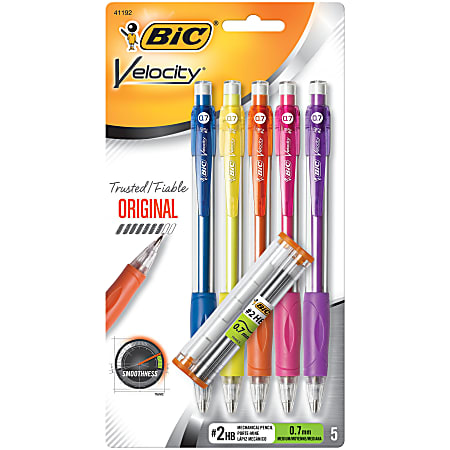 BIC® Velocity® Original Mechanical Pencils, 0.7 mm, Assorted