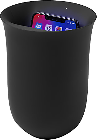 Lexon Oblio Wireless Charging Station with Built in UV Sanitizer, Black
