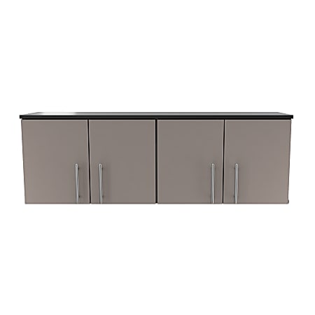 Inval Maestrik 47-1/4”W 4-Door Garage Storage Freestanding Cabinet, Taupe/Dark Gray