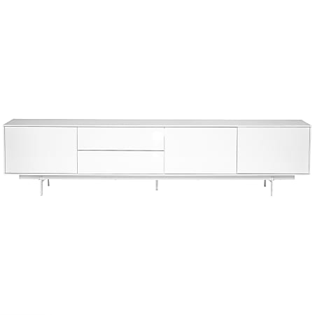 Eurostyle Birmingham Media Stand, 19-3/4"H x 82-1/8"W x 17-3/4"D, High Gloss White