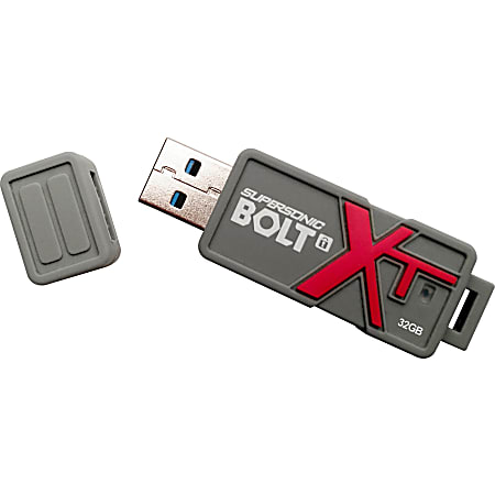 Patriot Memory 32GB Supersonic Bolt XT USB 3.0 Flash Drive - 32 GB - USB 3.0 - 150 MB/s Read Speed - 30 MB/s Write Speed - 5 Year Warranty