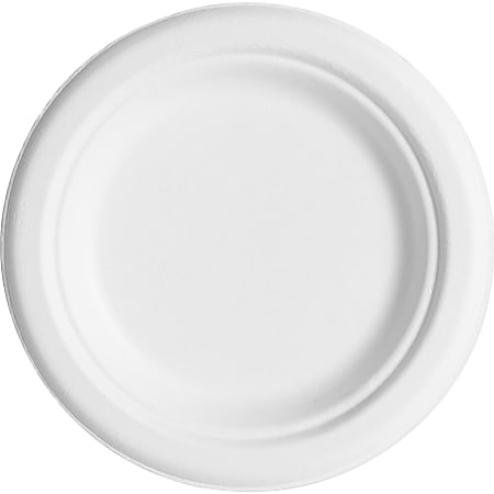 ECO-Products® Sugarcane Plates, 6", White, 20 Plates Per