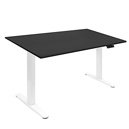 Mount-It! Dual Motor Electric 55"W Adjustable Height Standing Desk, Black/White