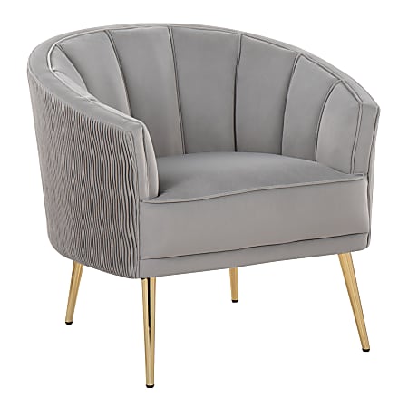 LumiSource Tania Accent Chair, Pleated Waves, Silver/Gold