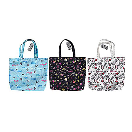 Eyecandy Accessories Graphic Print Canvas Tote Bag, 24-7/16"H x 13-3/4"W x 1"D, Assorted Colors