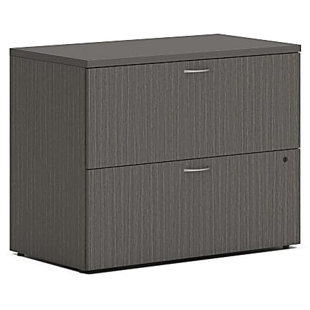 HON® MOD Desk 36"W x 20"D Lateral 2-Drawer File Cabinet With Removable Top, Slate Teak