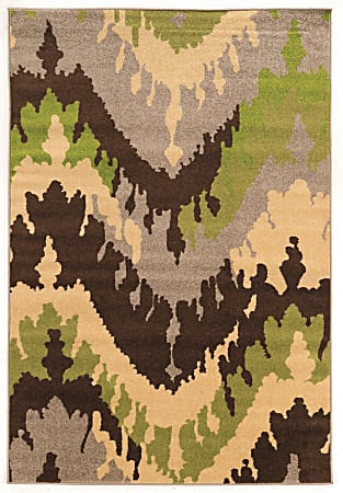Linon Honora Area Rug, 60"H x 84"W, Largo Brown/Green