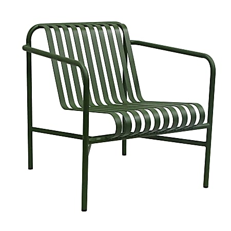 Eurostyle Enid Outdoor Furniture Steel Lounge Chair, Dark Green