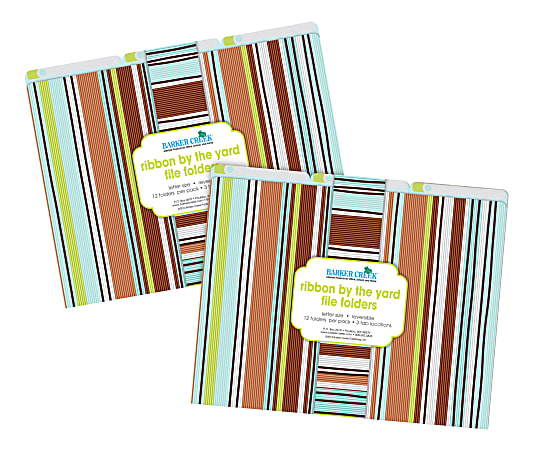 Barker Creek Tab File Folders, Letter Size, Ribbon, Pack Of 24 Folders