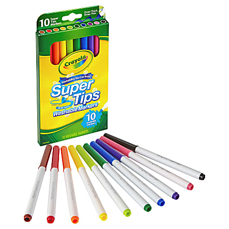 Crayola Super Tips Washable Markers, Assorted Colors, Set of 50