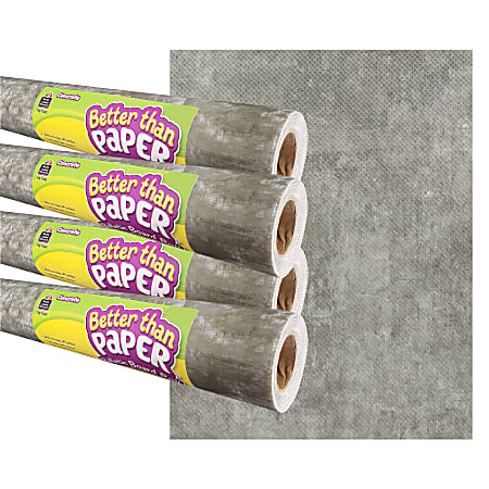 Teacher Created Resources® Better Than Paper® Bulletin Board Paper Rolls, 4' x 12', Concrete, Pack Of 4 Rolls