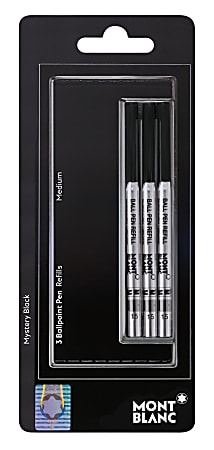 Montblanc® Ballpoint Pen Refills, Medium Point, Mystery Black Ink, Pack Of 3 Refills
