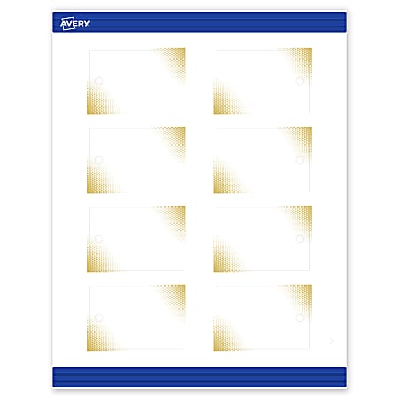 Avery&reg; Printable Tags With Sure Feed&reg; Technology, 2" x 3", Matte White With Preprinted Gold-Blush Pattern, Pack Of 80