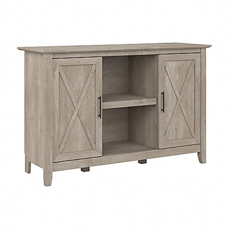 Bush® Furniture Key West 47"W Accent Cabinet With Doors, Washed Gray, Standard Delivery