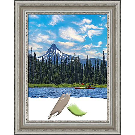 Amanti Art Picture Frame, 24" x 30", Matted For 18" x 24", Parlor Silver
