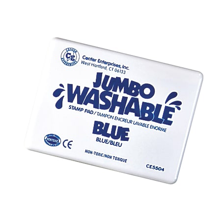 Ready 2 Learn Jumbo Washable Unscented Stamp Pads, 6 1/4" x 4", Blue, Pack Of 2